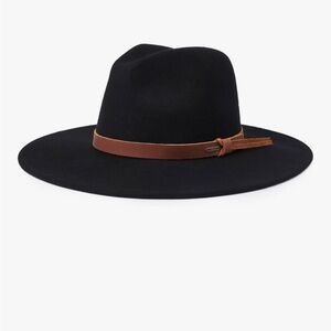 Brixton Black Fedora with Tan Band